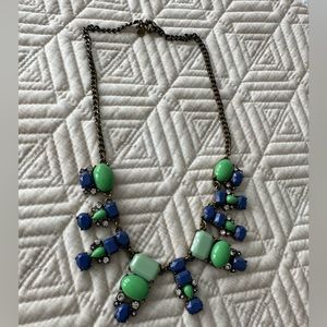 J.Crew Women’s Rhinestone Statement Necklace Blue Green